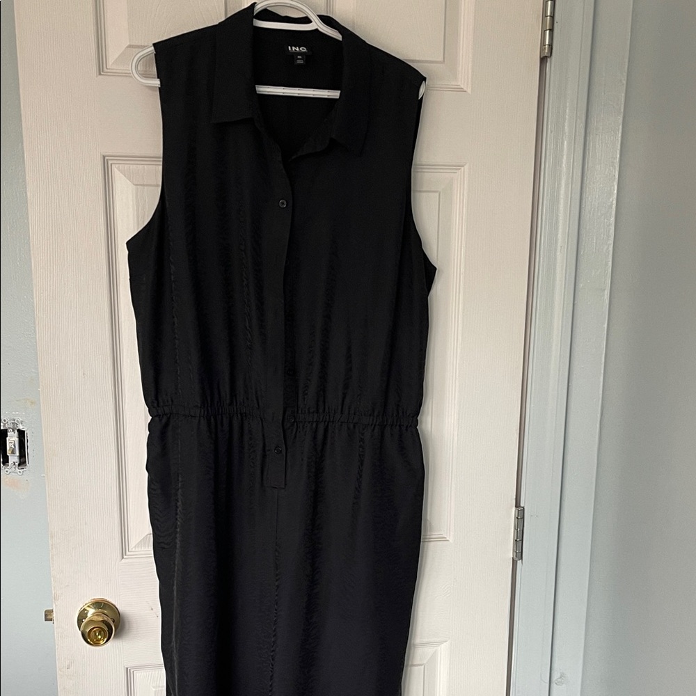INC International Concepts Black Sleeveless Jumpsuit